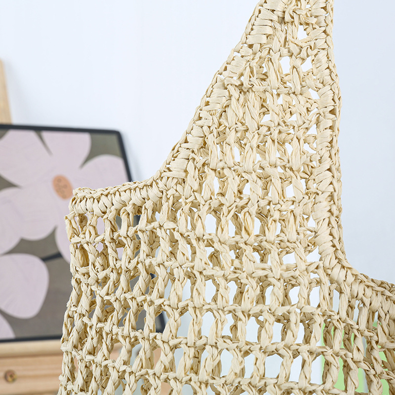 New Large Capacity Hollow Out Woven New Woven Bag Large Capacity Straw Bag Fresh Handheld Beach Bag