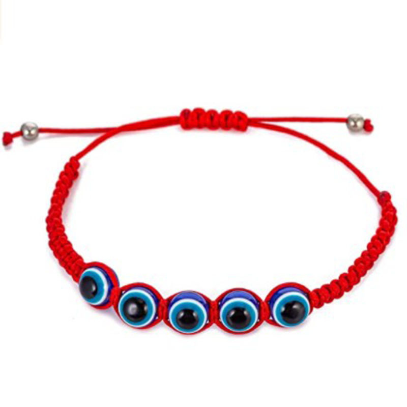 Handwoven Adjustable Evil Eye Red Rope Bracelet Turkish Eye Handmade