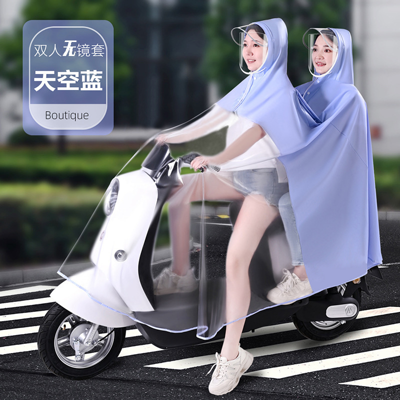 Mother Child Single Person Raincoat Electric Scooter Full Body Anti-Storm Rain Thickened Motorcycle