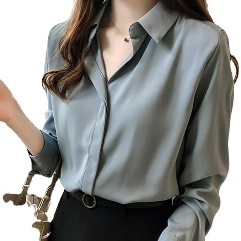New Student Chiffon White Shirt Women Long Sleeve Loose Plus Size Blouse Top