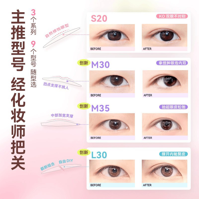 Suzhiran Radar Double Eyelid Tape Invisible Natural Lightweight for Puffy Eyes and Double Eyelid Sticker