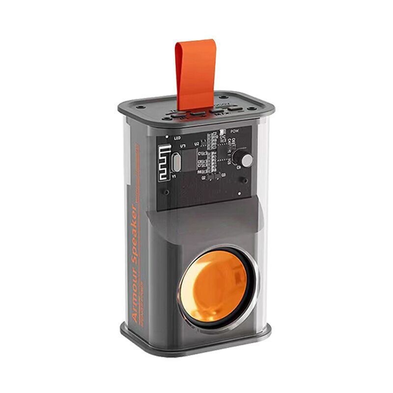 V8V1 Bluetooth speaker transparent mecha colorful subwoofer wireless portable mini desktop speaker