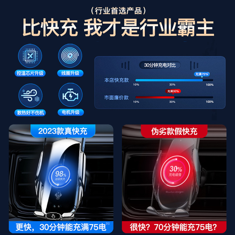 New Car Wireless Charger Phone Holder Fast Charging Automatic Induction Electric Wireless Charger A2