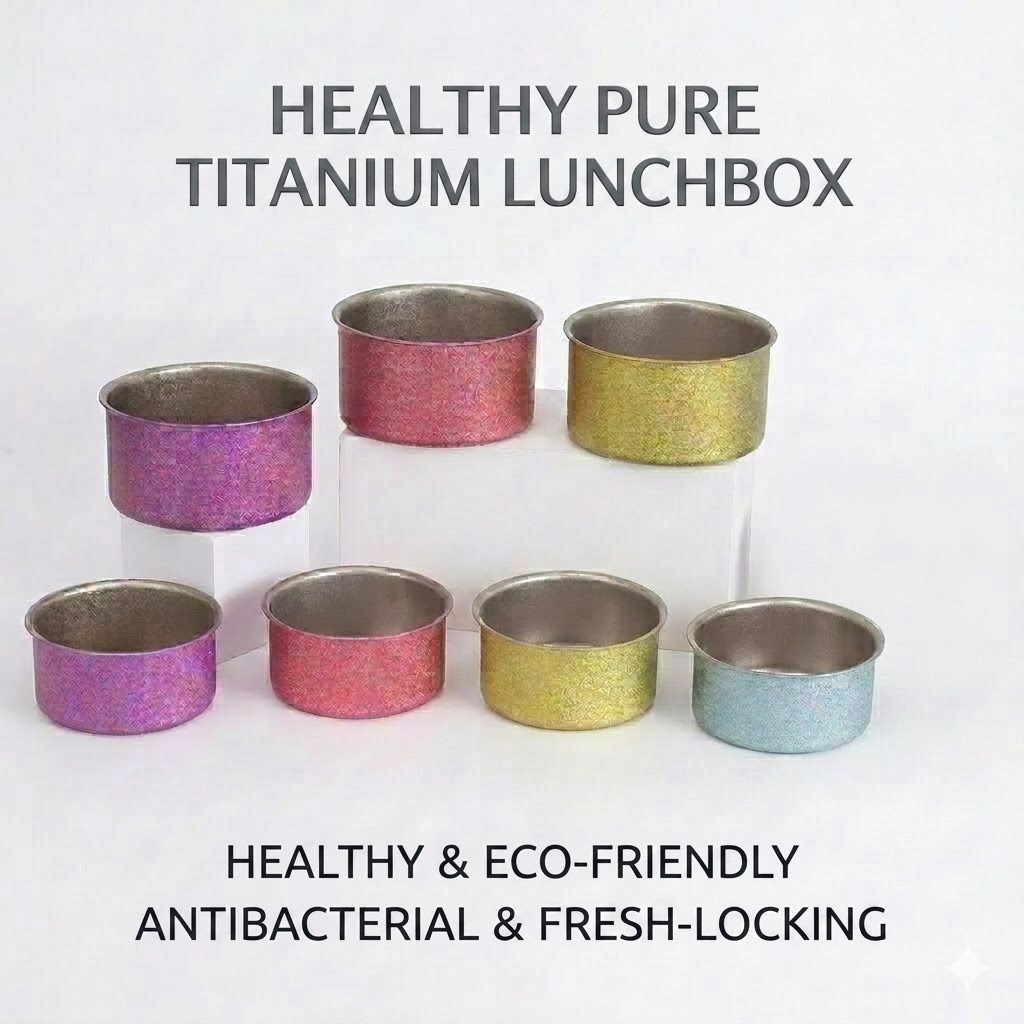 New office worker lunch box lightweight antibacterial anti-mold titanium lunch box outdoor portable pure titanium crystal fresh-keeping box