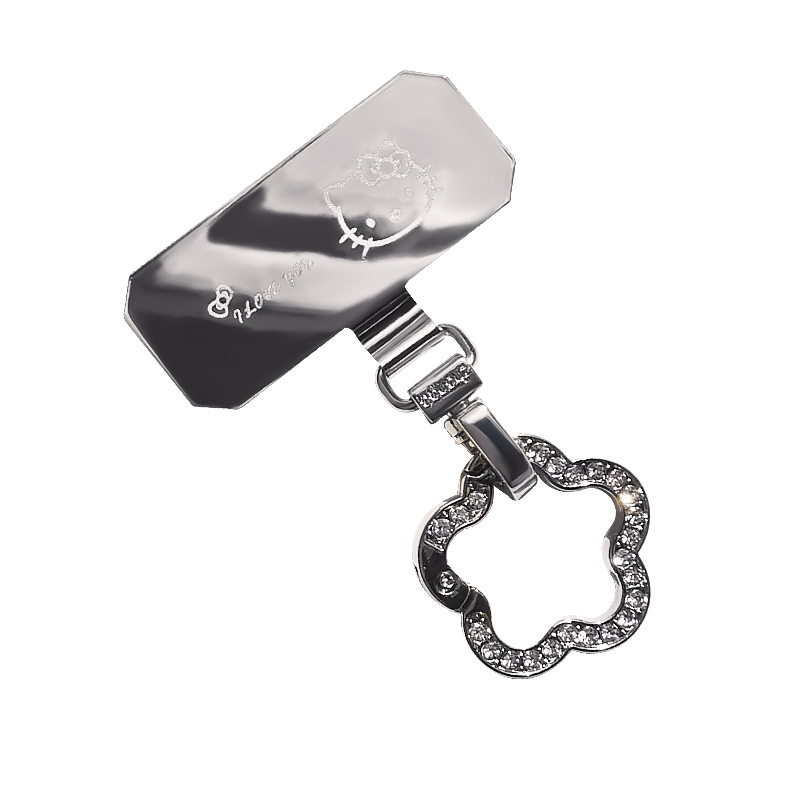 Cute cat rotating buckle metal gasket phone strap clip piece thin not top shell does not affect charging bracelet bead chain