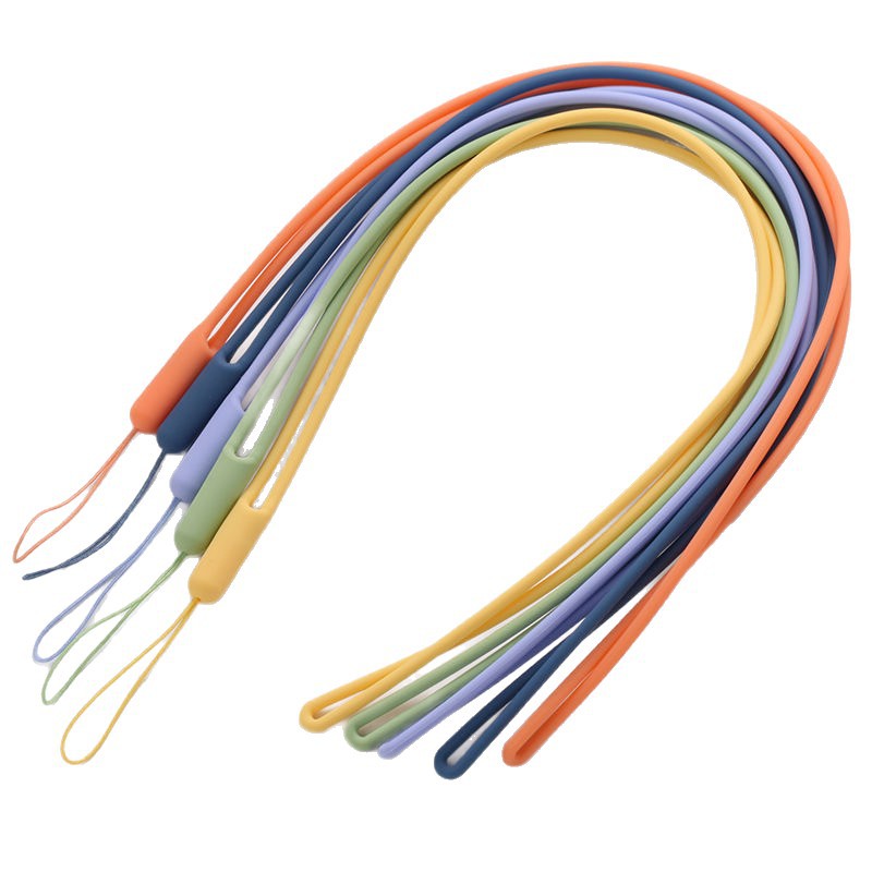 Silicone Lanyard Neck Lanyard 43cm Lanyard ID Card Soft Silicone Hanging Rope Colorful Elastic Liquid Silicone Phone Lanyard