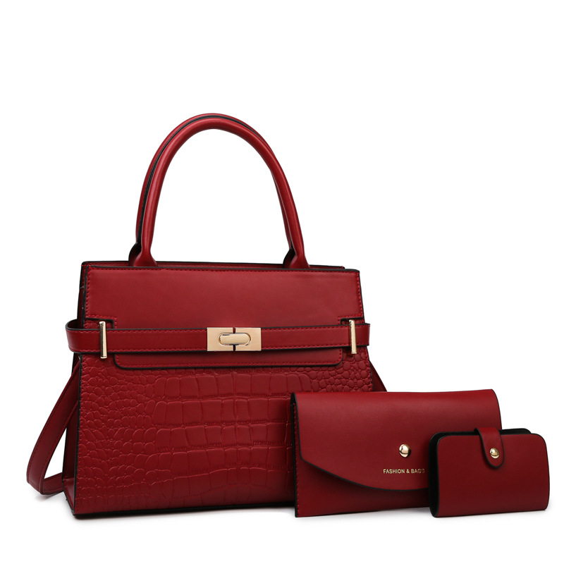 Handbags Women's Bag 2024 New Stone Grain Multi-piece Set Women's Bag Shoulder Crossbody Handbag