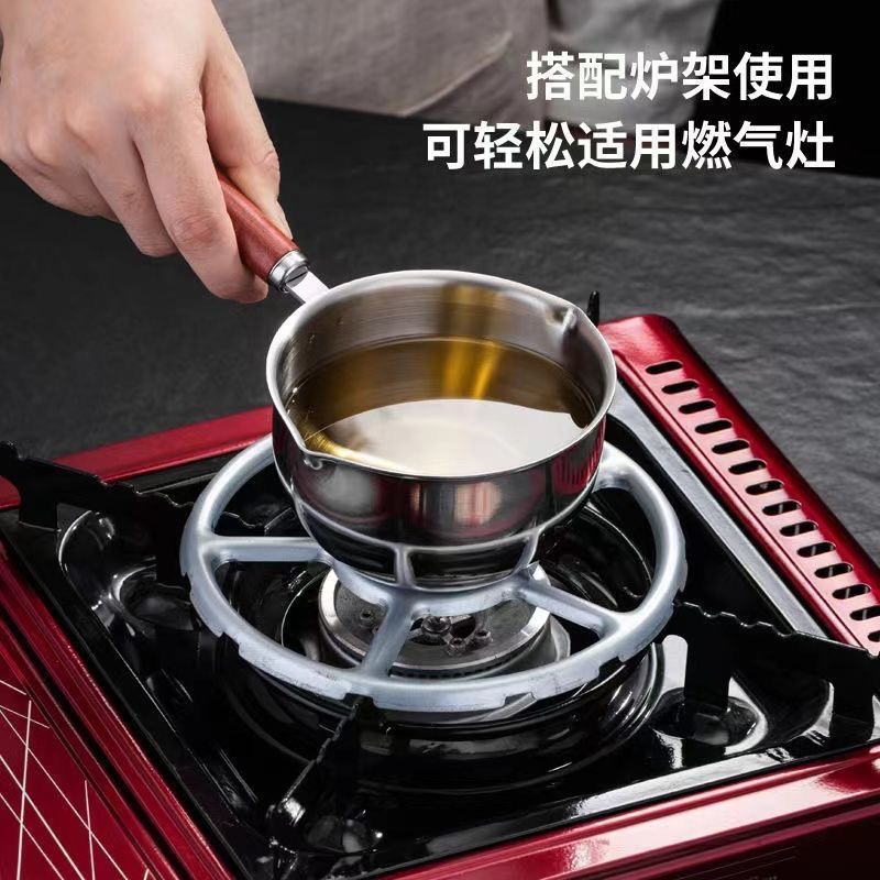Stainless steel oil pouring pot, thickened household commercial hot oil small pot, baking Japanese-style oil drizzling pot, mini hot oil pot