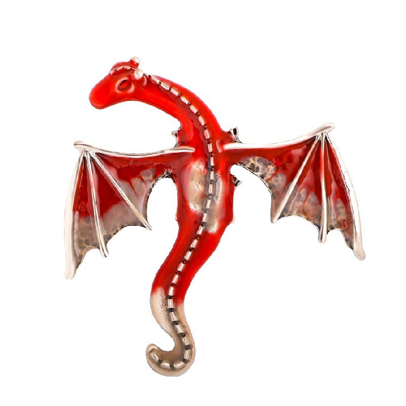 Oil Drip Cartoon Flying Dragon Brooch Men's Suit Coat Accessory Pin Jewelry New