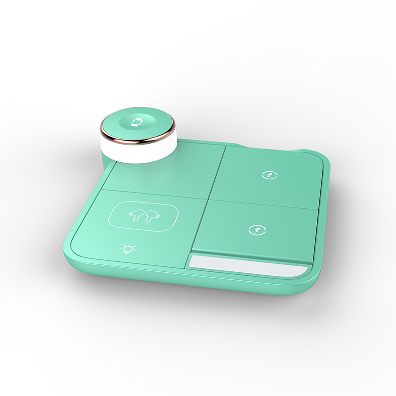 4-in-1 Magnetic Wireless Charger Colorful Atmosphere Light Foldable 15W Phone Stand Fast Charging