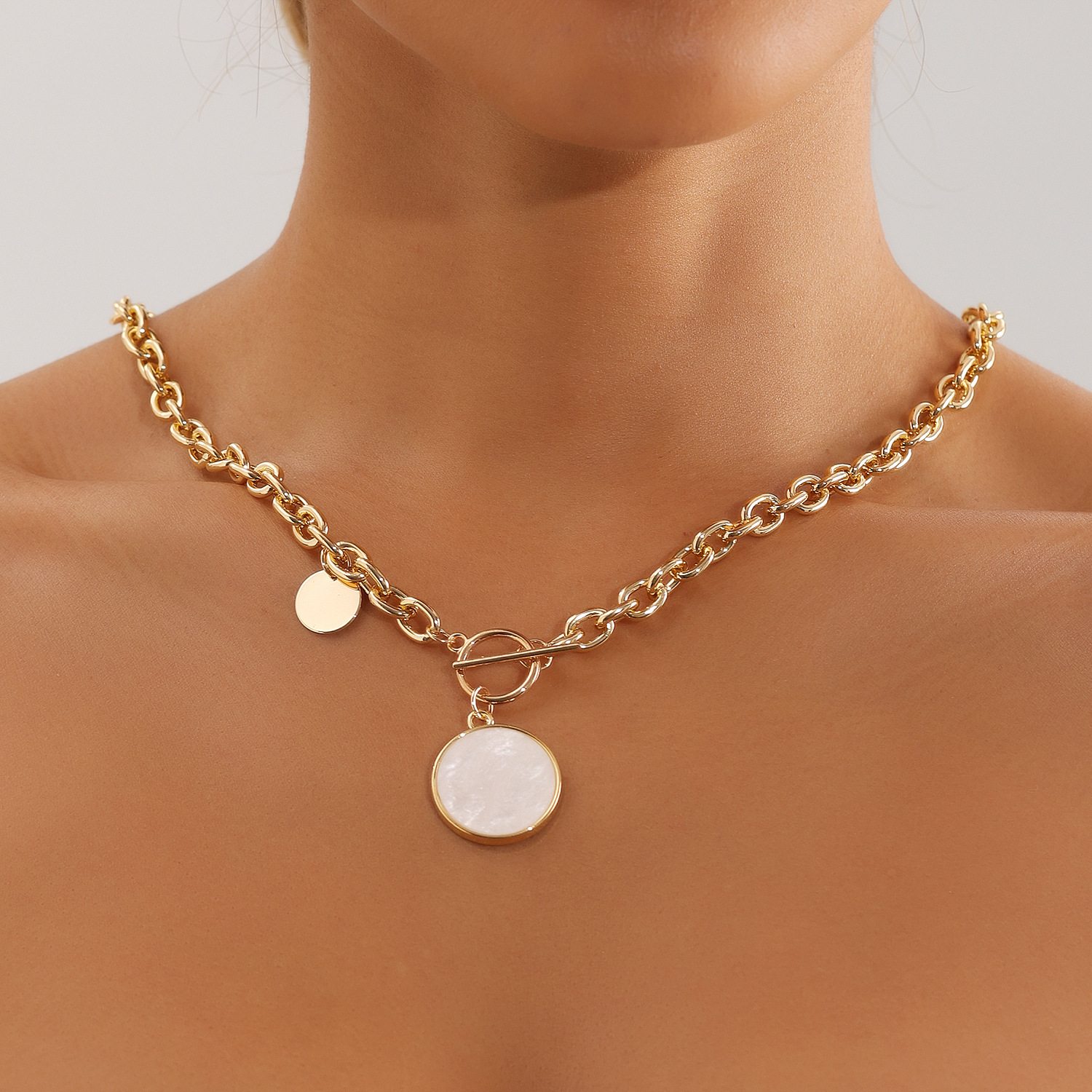 Accessories Minimalist Imitation White Mother of Pearl Ring for Women Open Ring