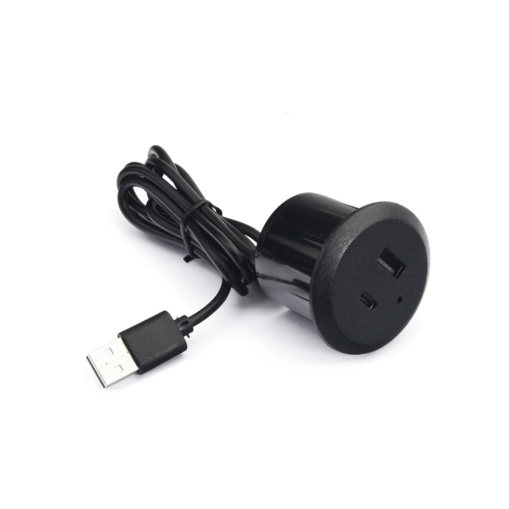 Sofa Bedside Table Dual Port Fast Charging Embedded Socket USB Fast Charging Desktop Embedded Mobile Phone Charger Wholesale