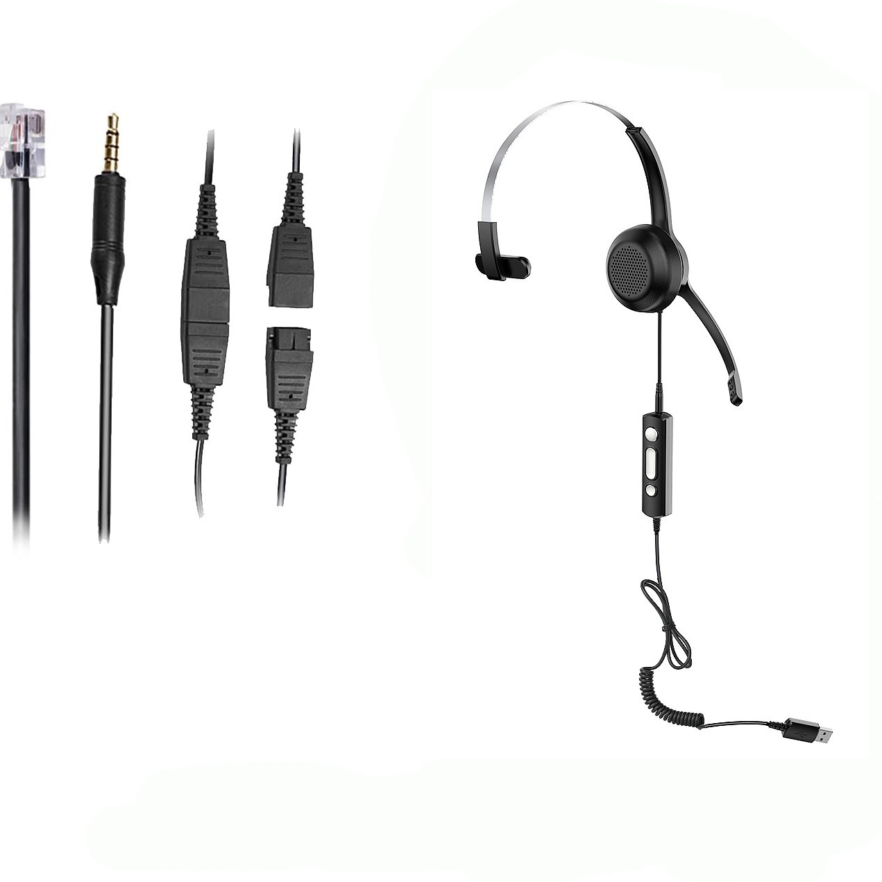 Customer service headset telemarketer landline driver over-ear headset dedicated for call center