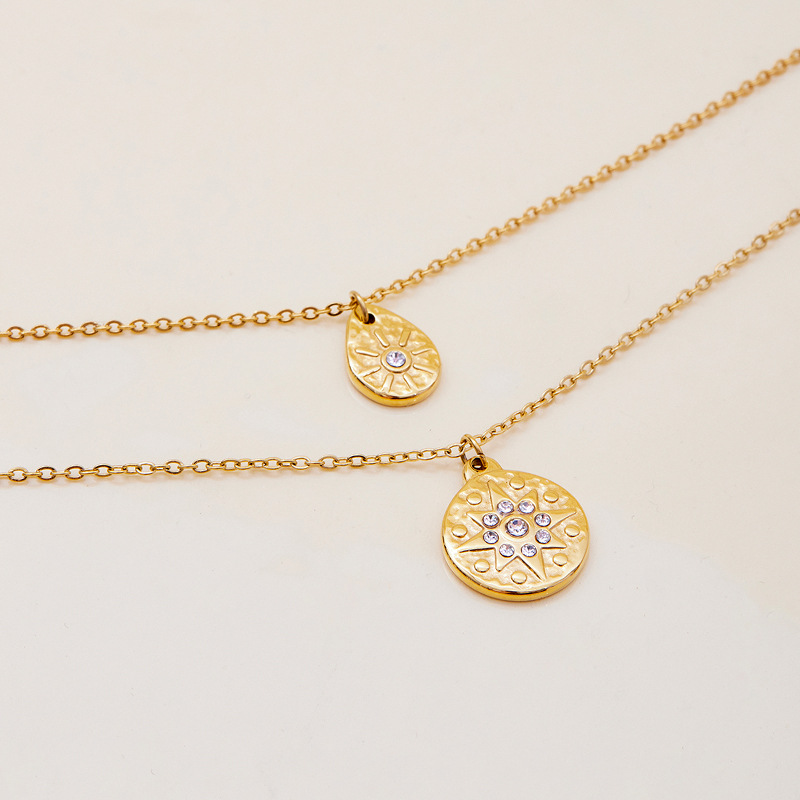 Jieding stainless steel rhinestone star pendant necklace collarbone chain titanium steel accessories