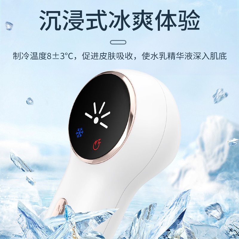 Cold and Hot Facial Ice Compress Pore Shrinkage Hot Compress导入仪 Home Beauty Device Red and Blue Light Ice Hammer Skin Care Ice Point
