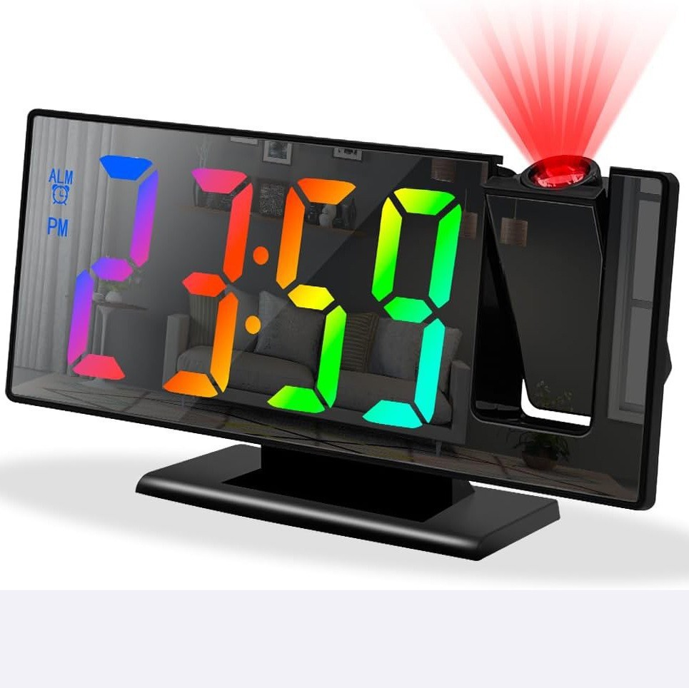 LED projection clock student clock large character large screen alarm clock