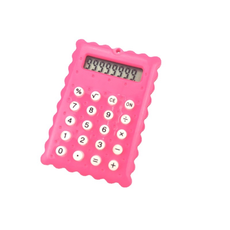 Biscuit Type Mini Calculator Bell Keychain Pendant Student Portable Palm Cute Computer