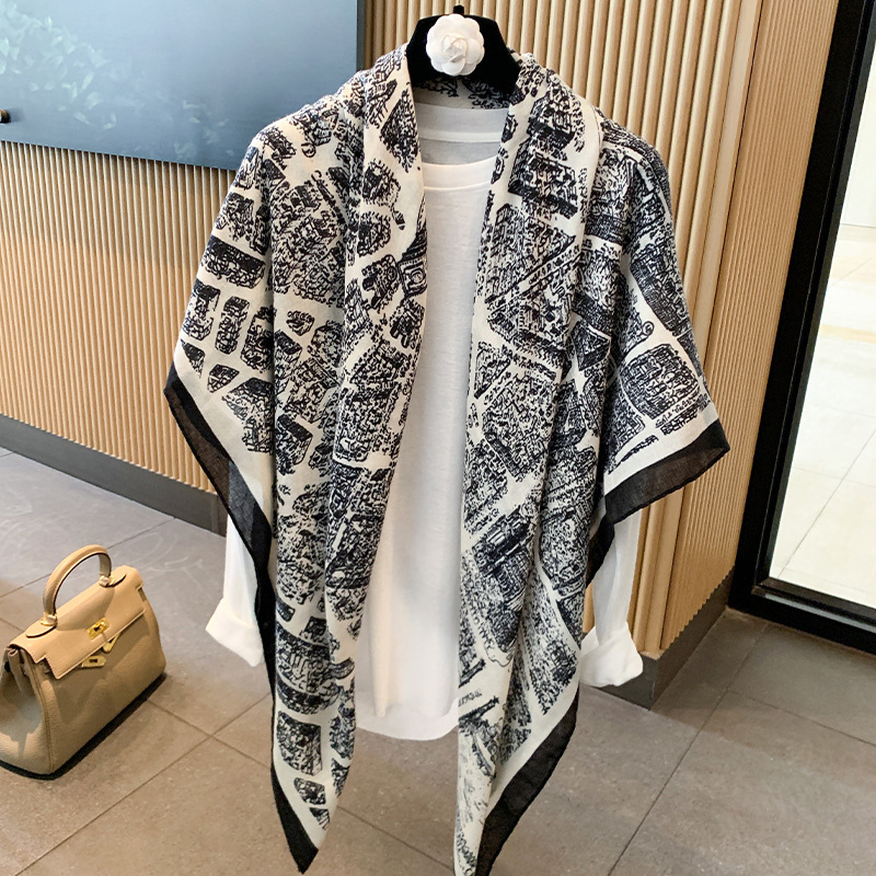 130cm cotton-linen large square scarf for women, summer air-conditioned room outer layer large shawl, spring and autumn thin new sunscreen scarf