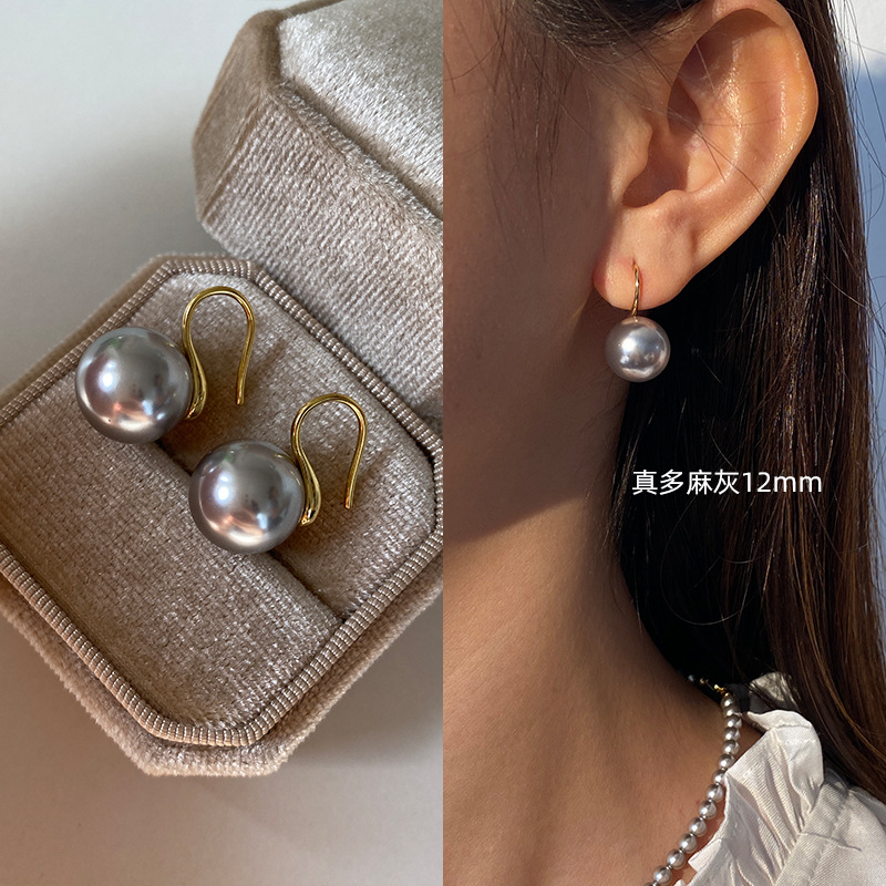 Pure Silver Pearl Earrings Stud Earrings for Women Ear Hooks Earrings High Heel Pearl Earrings 2025 New