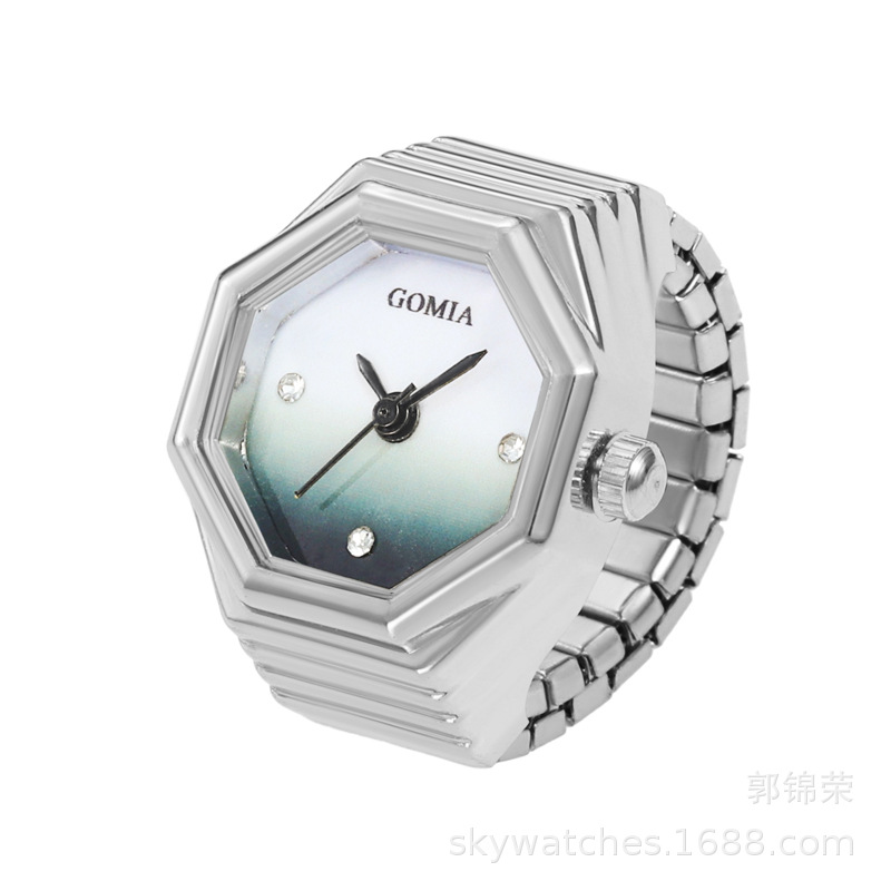 Ring Watch New Simple Men's and Women's Couple Hexagonal Ring Watch Extended Strap