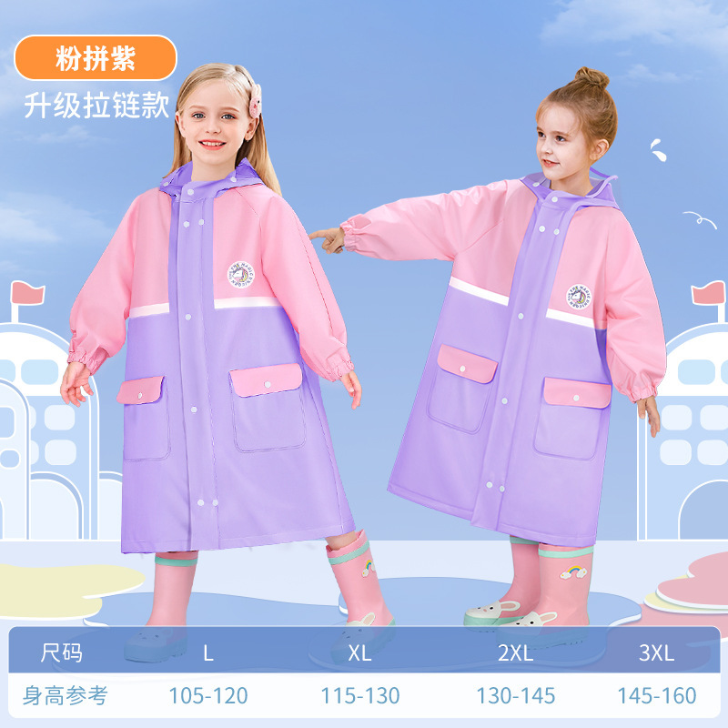 Children Raincoat School Style Kindergarten Big Kids Small Kids School with Backpack Position Full Body
