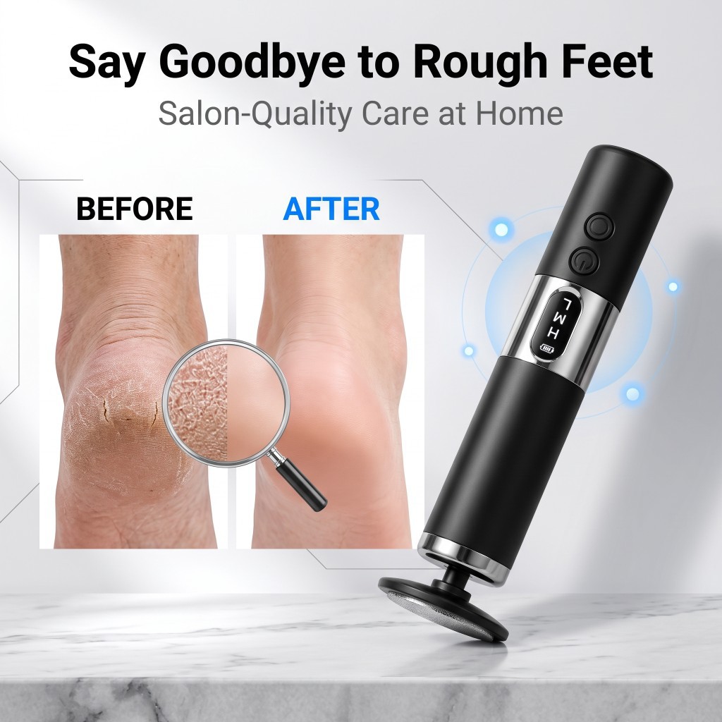 New 2-in-1 foot grinder nail file replaceable head 3 gear speed adjustment foot repair remove dead skin electric foot grinder