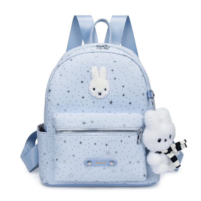 2026 New Spring Summer Cute Rabbit Backpack Women Niche Star Print Small Backpack Girl Schoolbag