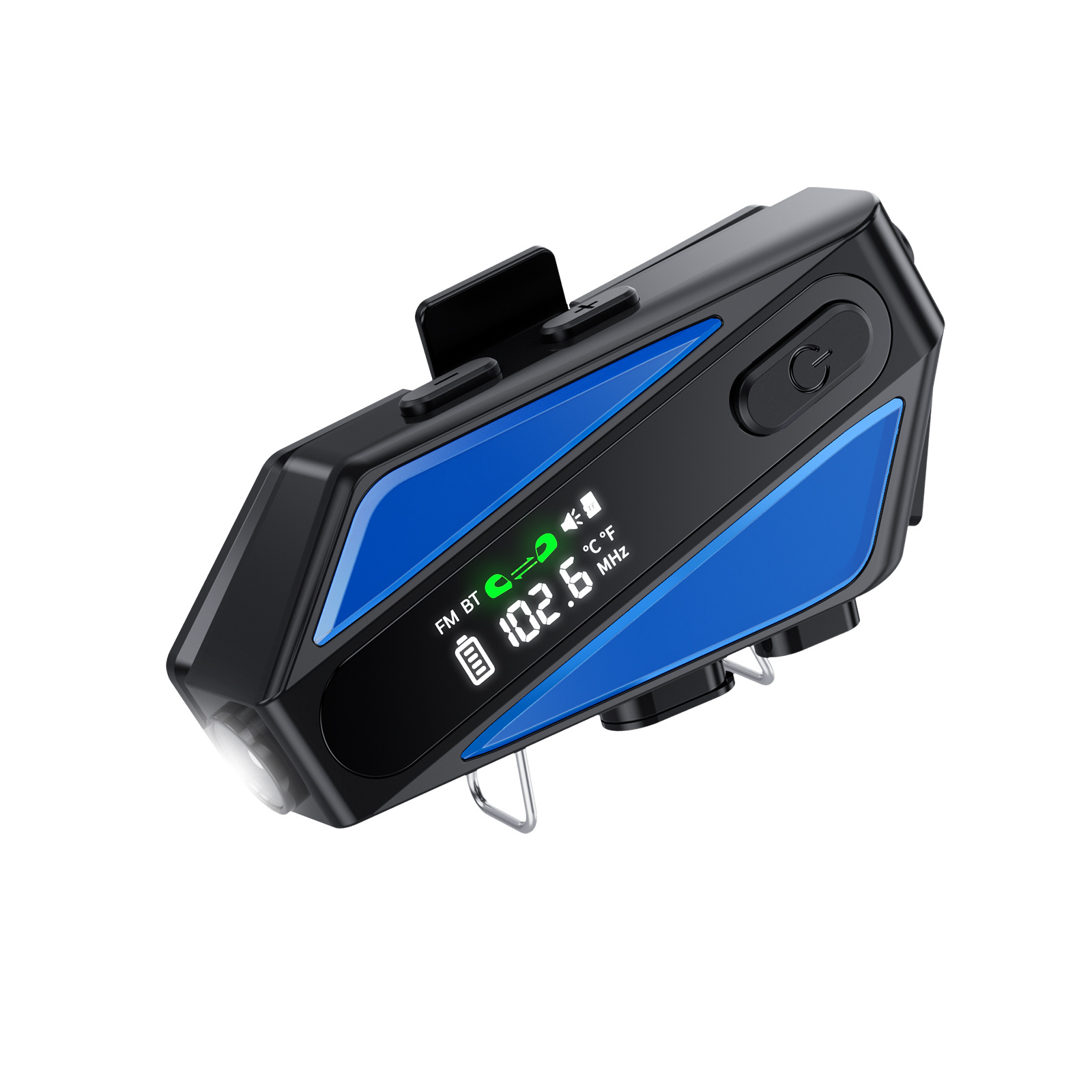 Private Mold C6 Cycling Dual Intercom Motorcycle Helmet Headset with LED Light Waterproof Digital Display Bluetooth Headset