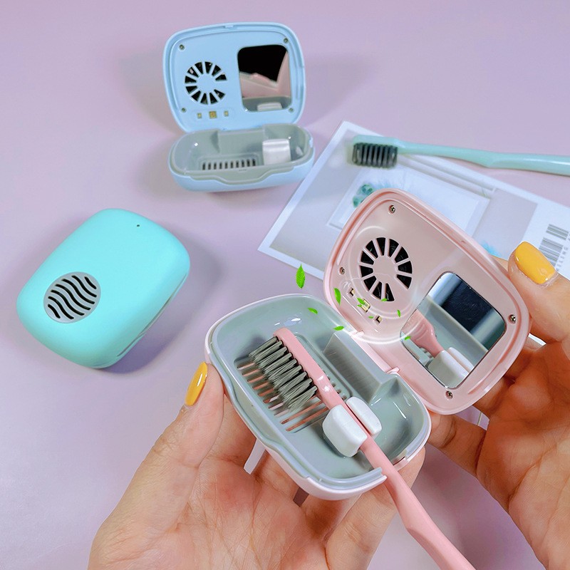 New Toothbrush Sterilization Box with Fan Drying Function UV UV Sterilization Box Portable Toothbrush Sterilizer