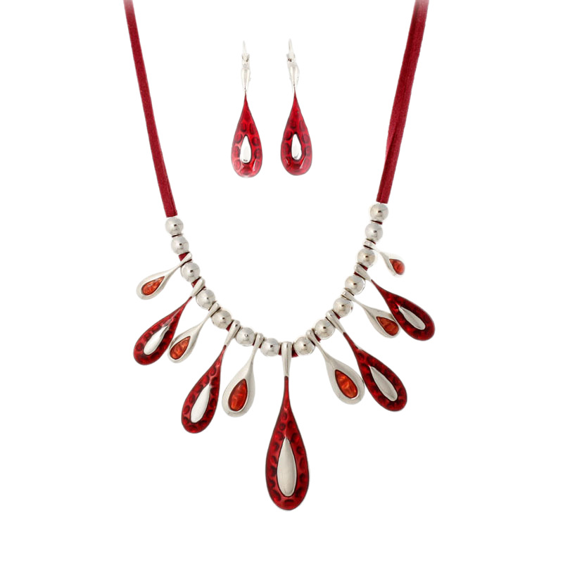 A550 Accessories Handmade Enamel Color Accessories Mixed Batch Oil Drop Drop Necklace Earring Set