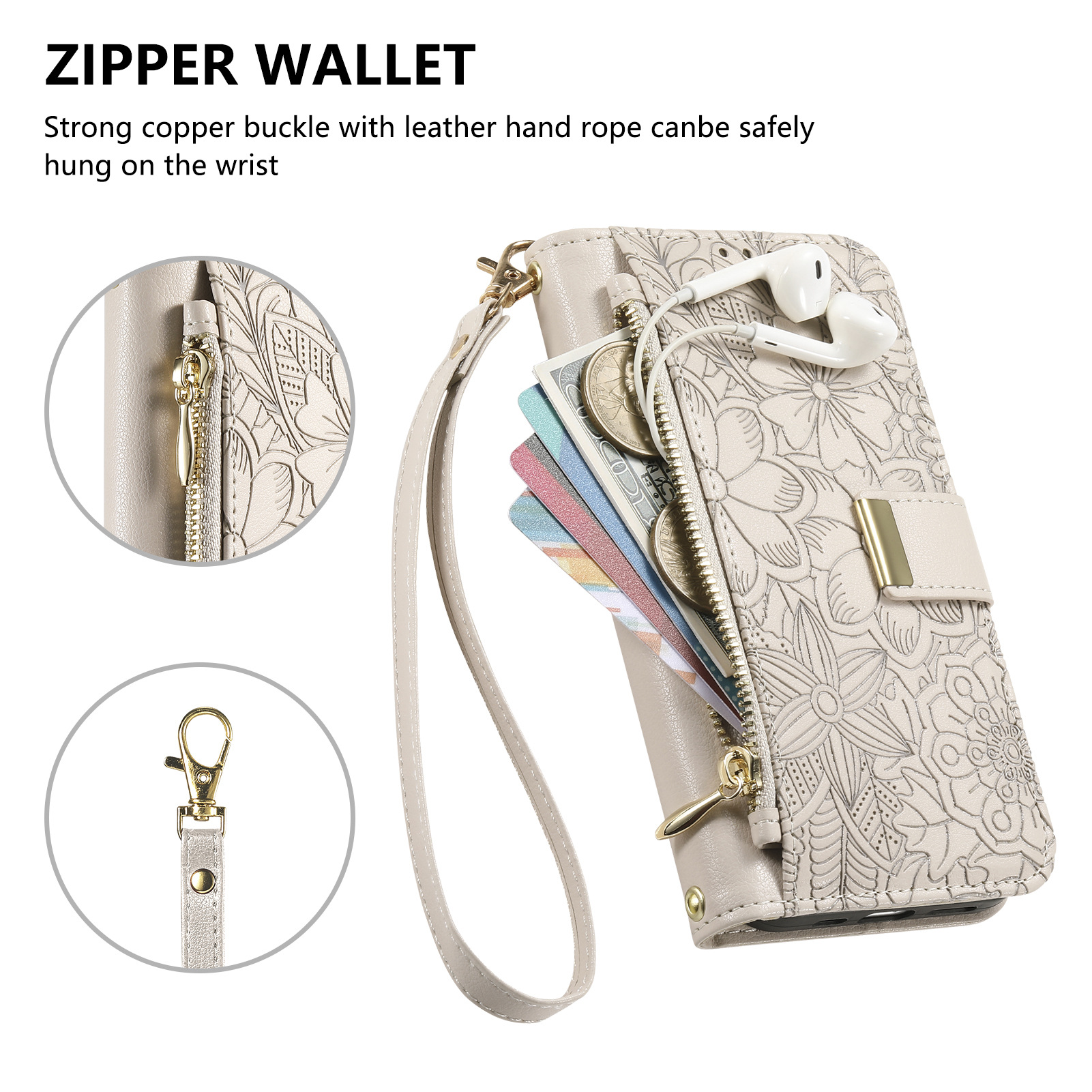 Elegant for iPhone18 flip phone leather case Apple 18 phone case flower and leaf 16 wallet 15 case