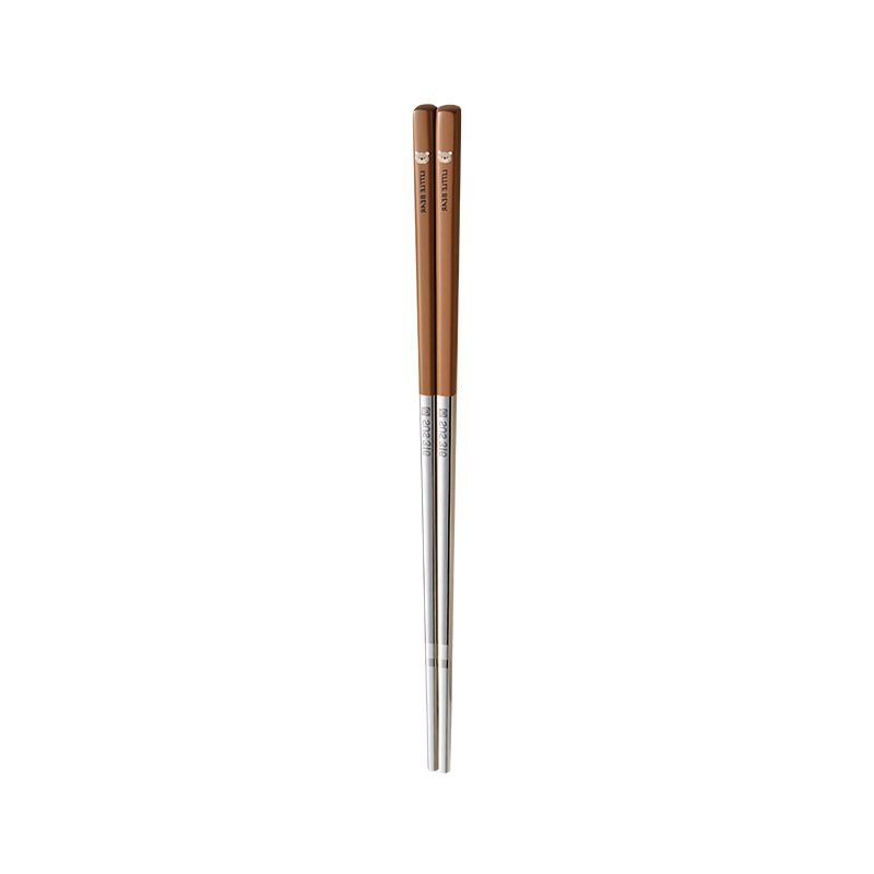 【Hedouc】Home Chopsticks Anti-slip Bear 316 Stainless Steel Chopsticks Anti-scalding Children Adult Kitchen Supplies Tableware