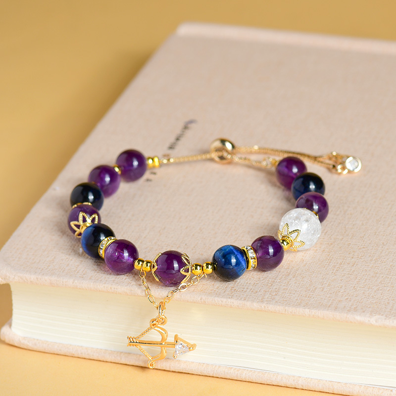 Natural Crystal Twelve Zodiac Original Bracelet Fresh Style New Live Streaming Network Women's Bracelet