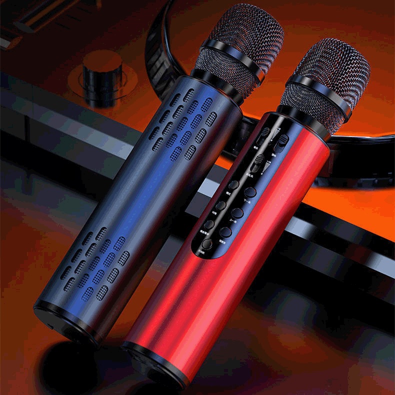 New M6 Microphone Wireless Bluetooth Capacitor Speaker Dual Speaker Microphone Audio All-in-One Microphone Sound Card