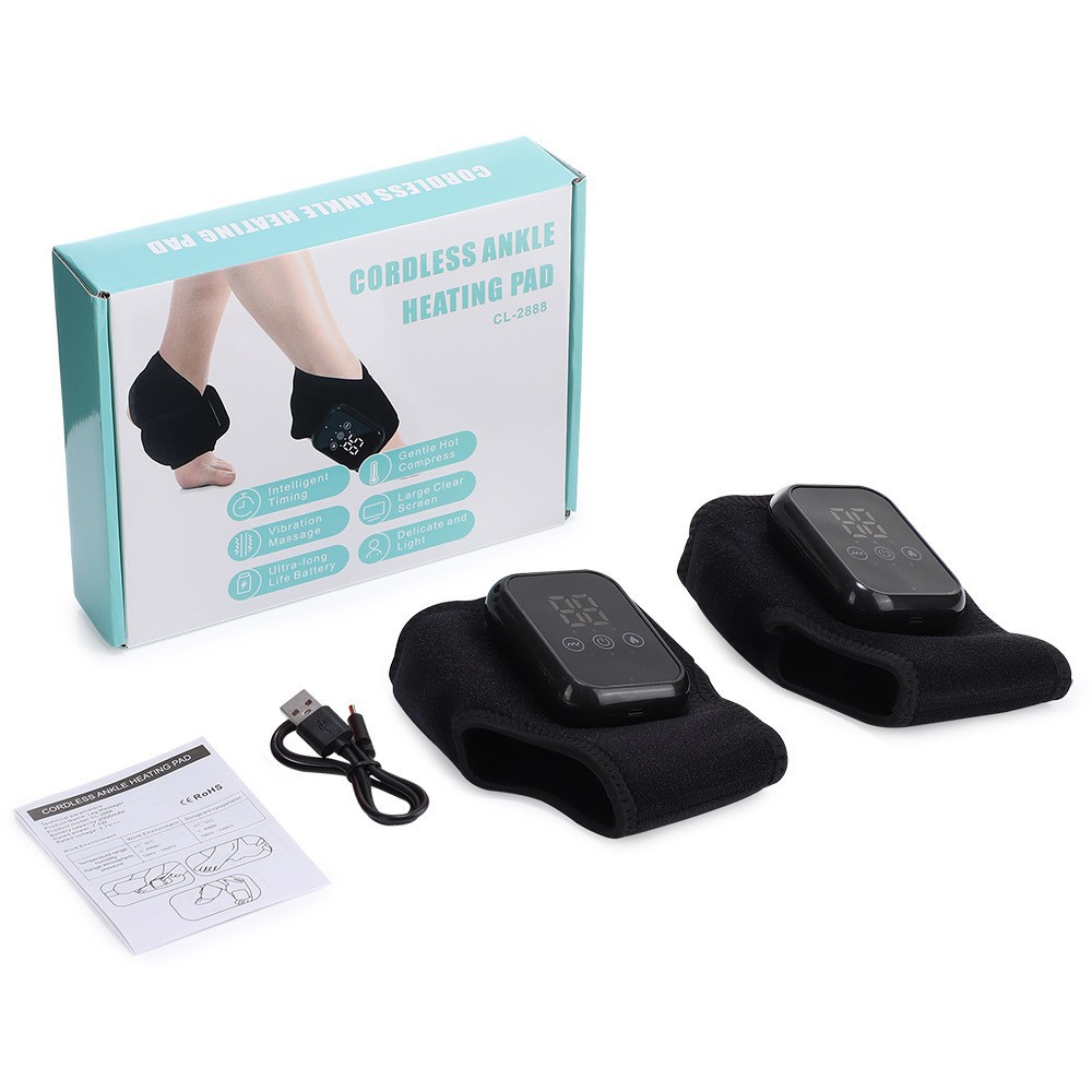New Electric Heating Ankle Protector Rechargeable Ankle Foot Massager Vibration Physiotherapy Heat Compress Massager