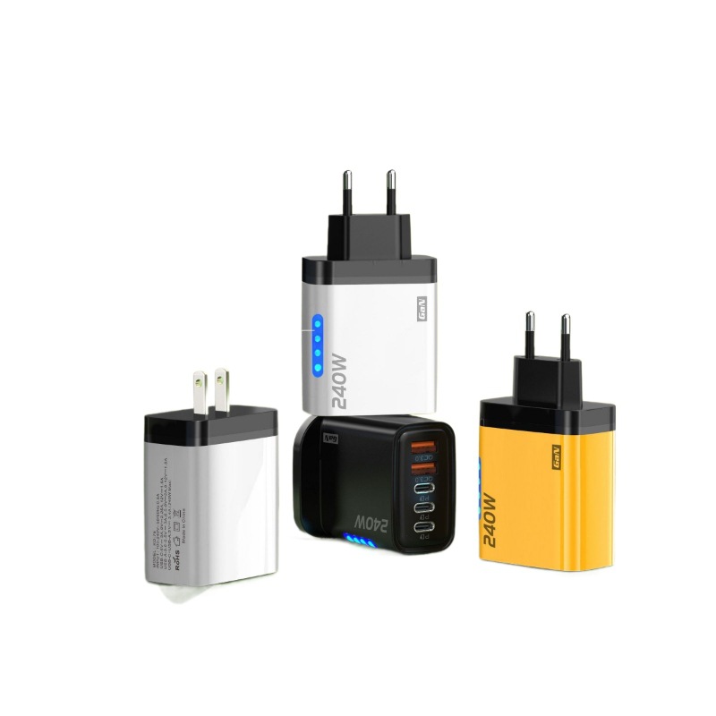 CE certified 240W GaN multi-port charger LED digital display FBA