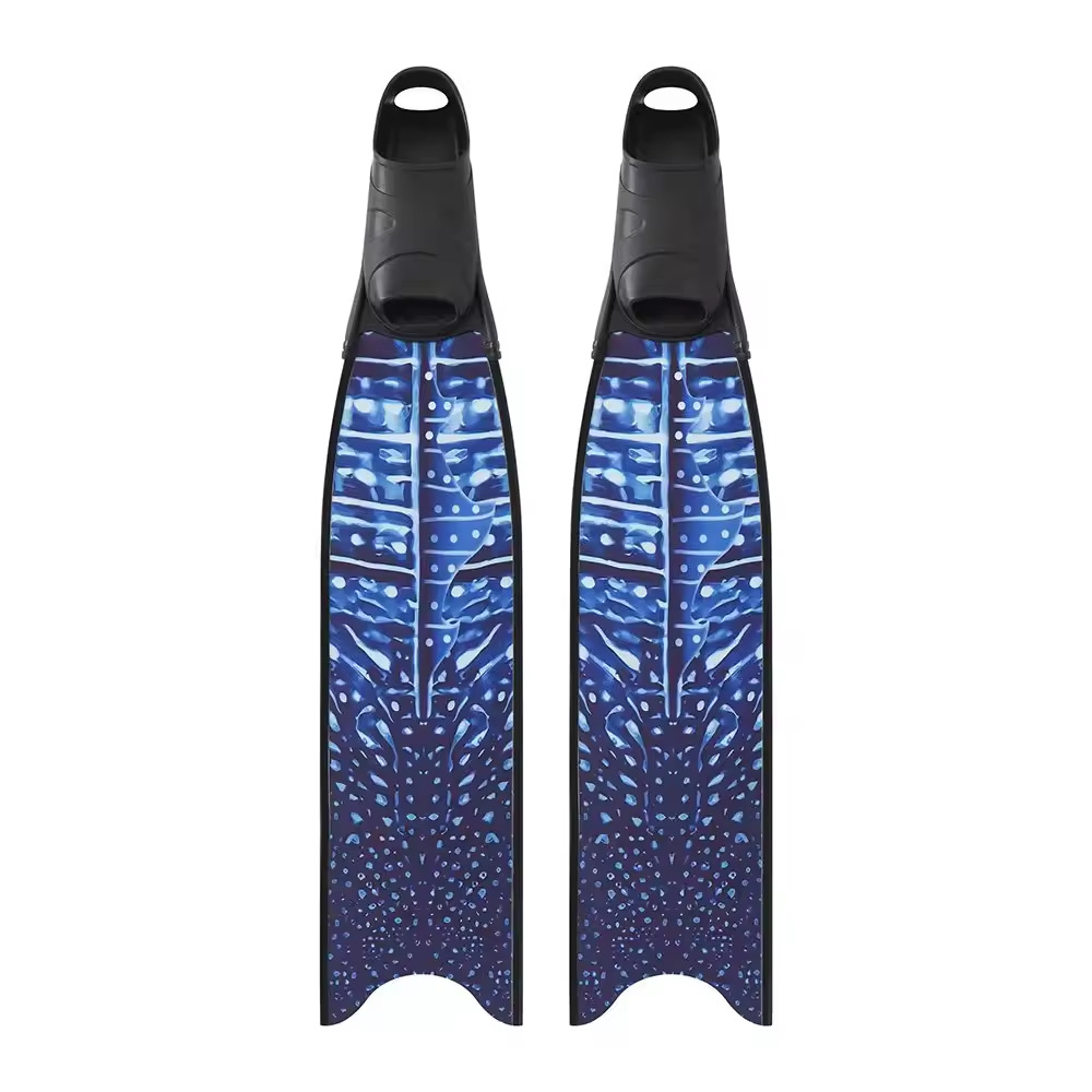 Junhaiyinsi free diving fins fiberglass long swim fins for men and women professional coated long fins