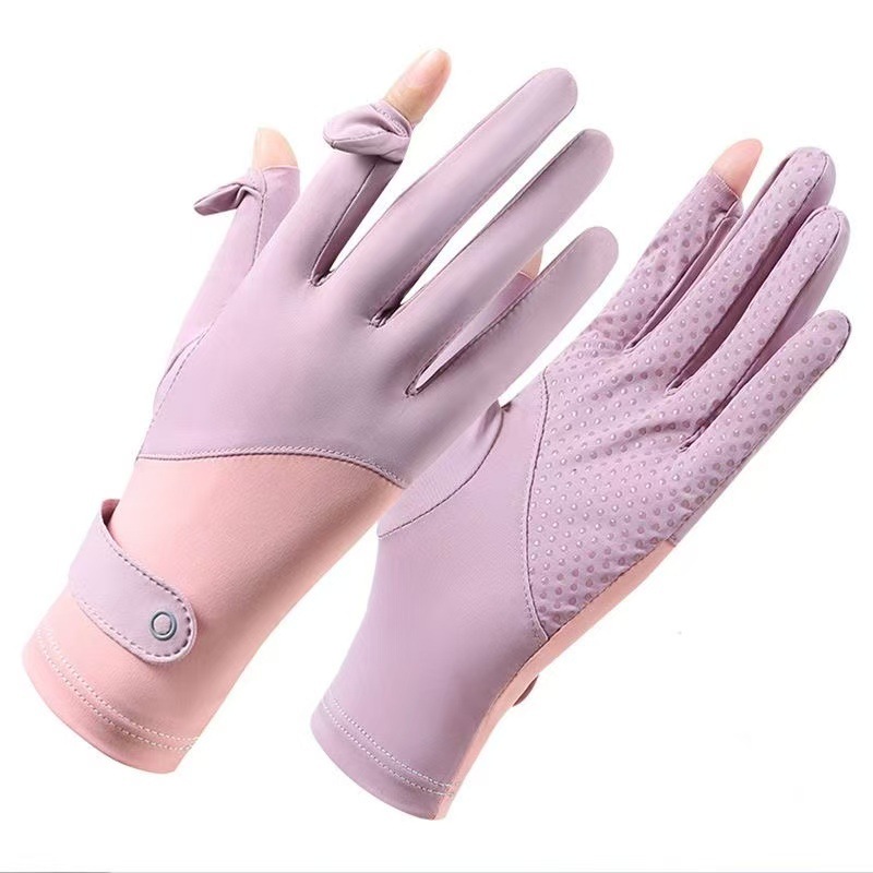 Women's Hiking Gloves for Outdoor Climbing, Sun Protection, Ice Silk, Cycling, Fitness, Non-Slip, Wear-Resistant