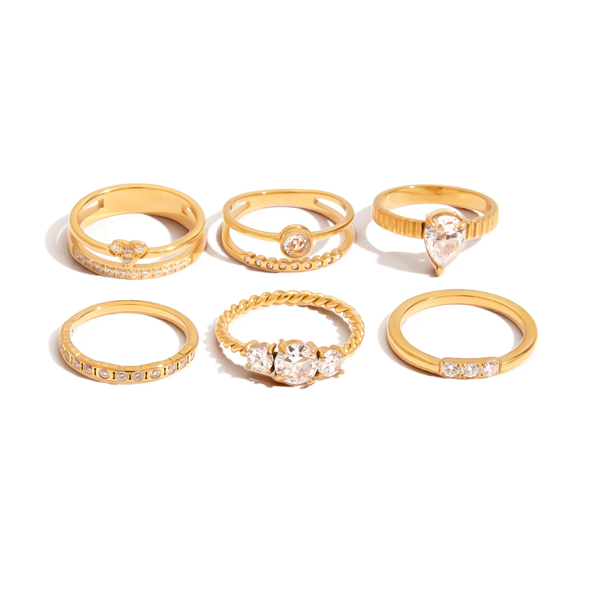 Jieding zircon hand jewelry small square sugar ring titanium steel jewelry women stainless steel accessories