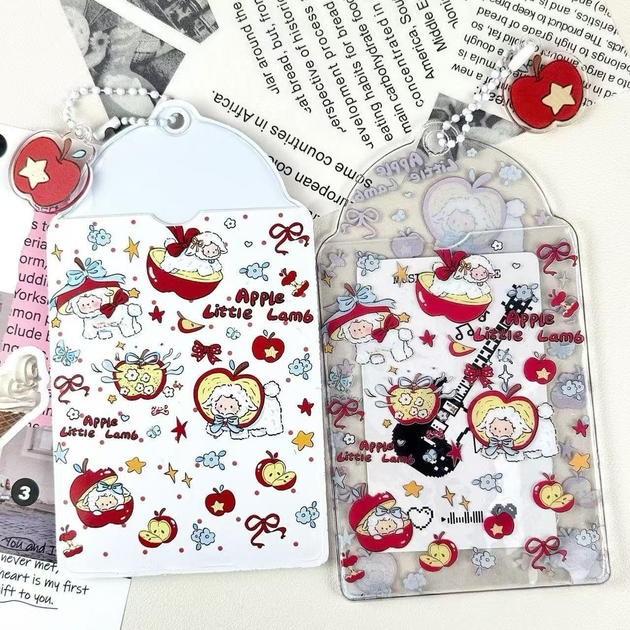 Idol 3-inch card display original apple sheep PVC card sleeve campus meal card storage card bag pendant