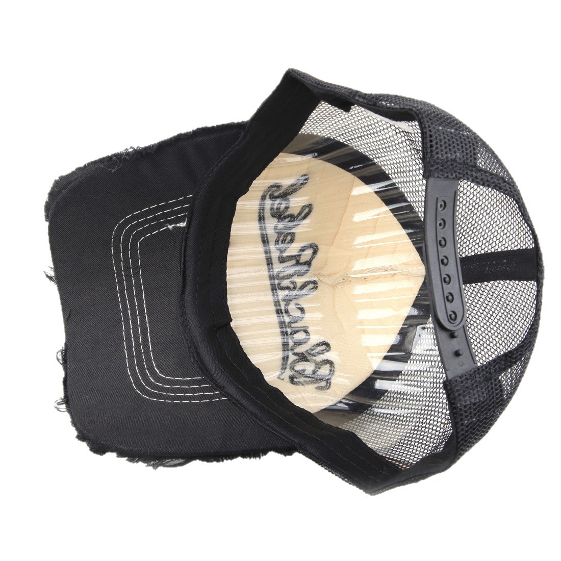 New washed mesh cap for women, summer washed bull head baseball cap, men's casual embroidered cap