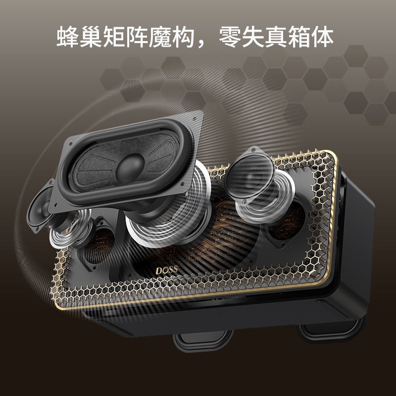 DOSS SoundBox 6 Honeycomb Wireless Bluetooth Speaker HIFI Sound Quality Heavy Bass Subwoofer