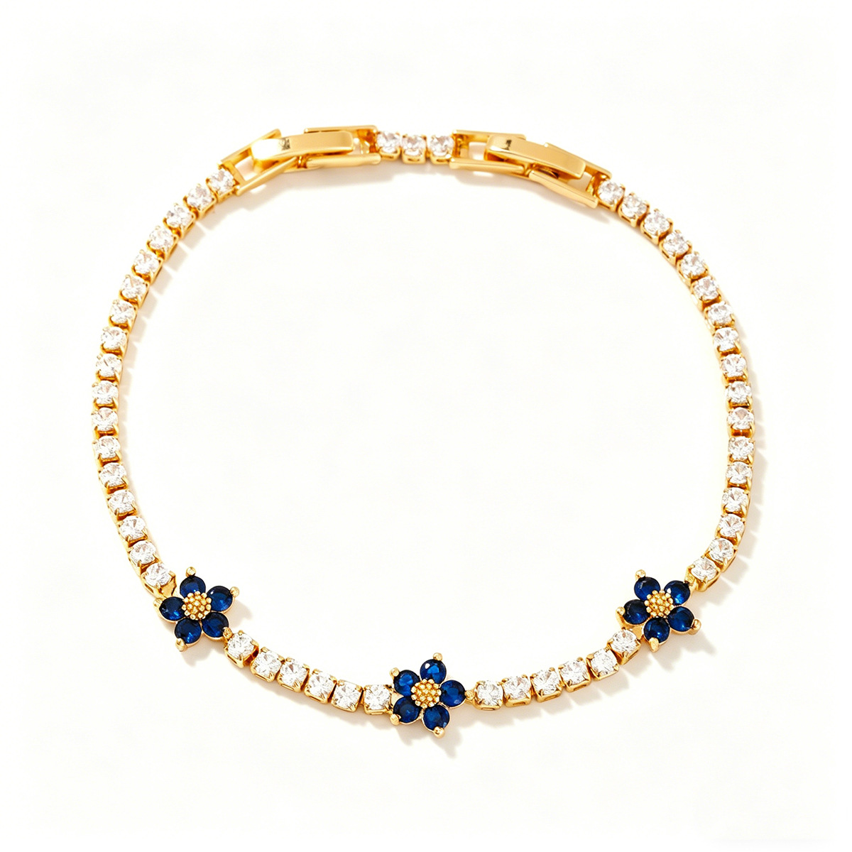 Colorful zircon bracelet women flower design niche bracelet micro-set exquisite