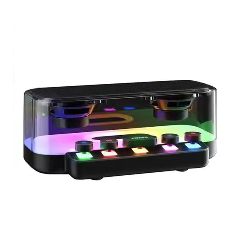 New Z6 Glass Glowing RGB Color Light Bluetooth Speaker 10W High Power Heavy Bass Wireless Audio Colorful Light