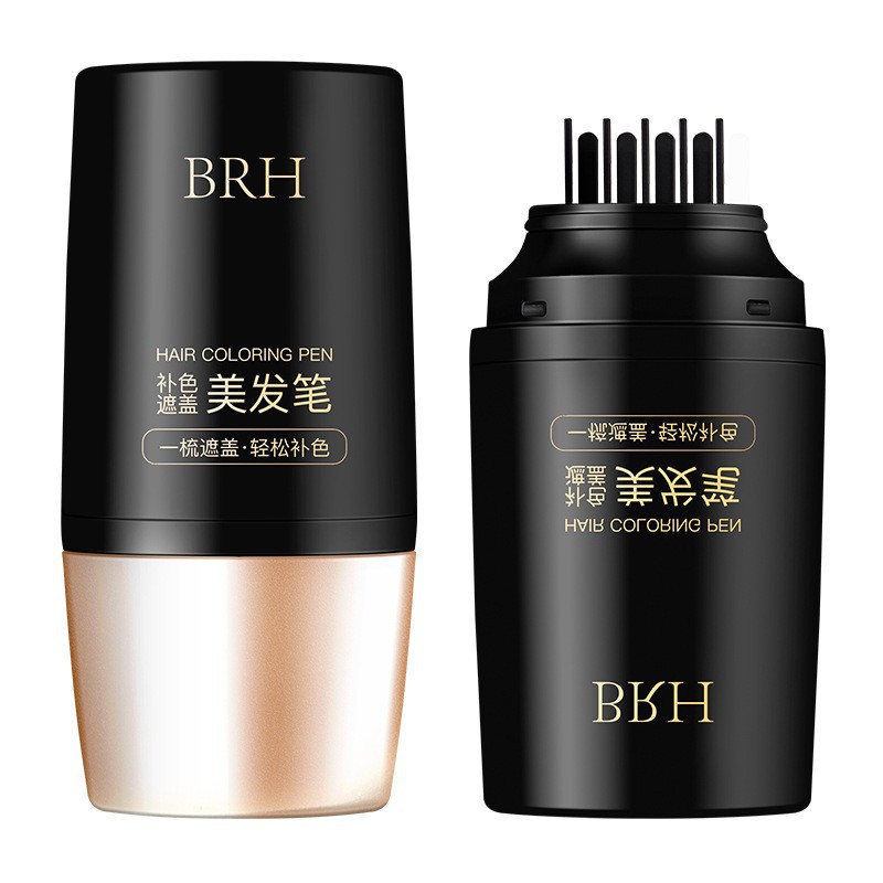 BRH Hair Coloring Pen with Comb, Scalp-Friendly, Covers Gray Hair, Non-Fading, Disposable
