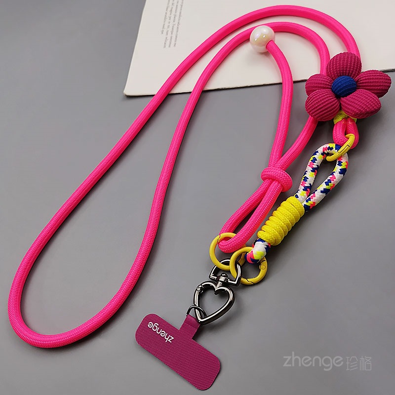 Phone strap crossbody adjustable neck long women's wrist short braided rope multifunctional outdoor travel climbing rope