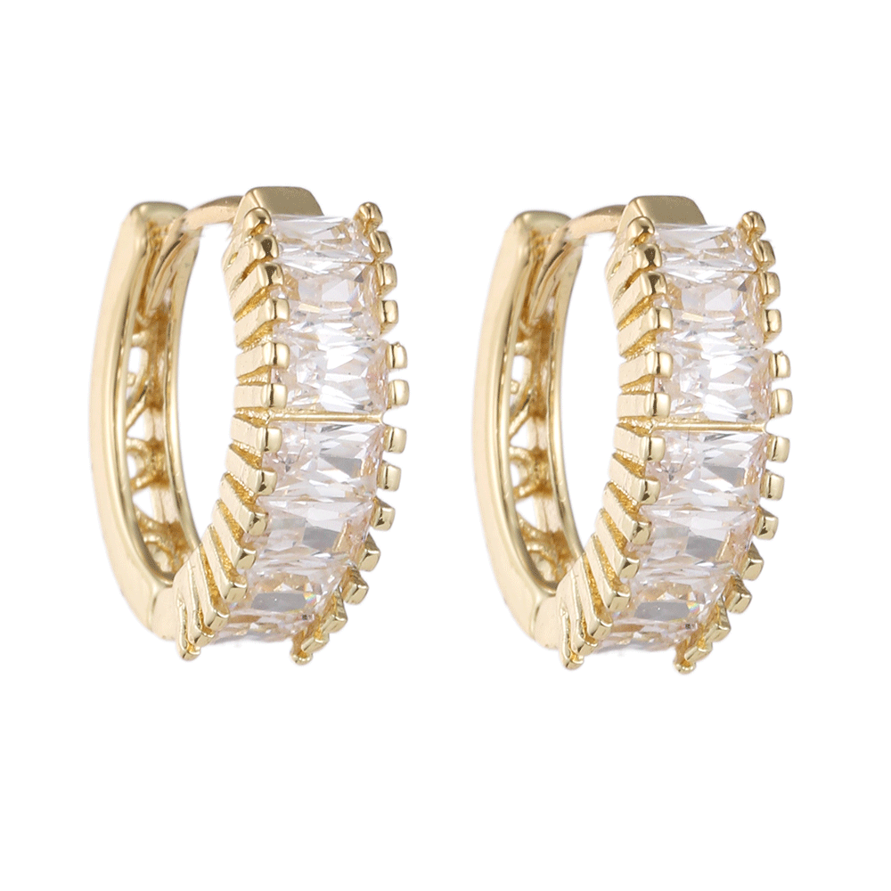 Gold-plated zircon ear studs, simple accessories, niche earrings for women