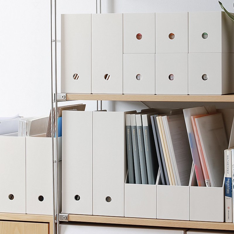 Japanese desktop storage box, white, narrow and tall, for office stationery, sticky notes, mirror cabinet, cosmetics, kitchen drawer