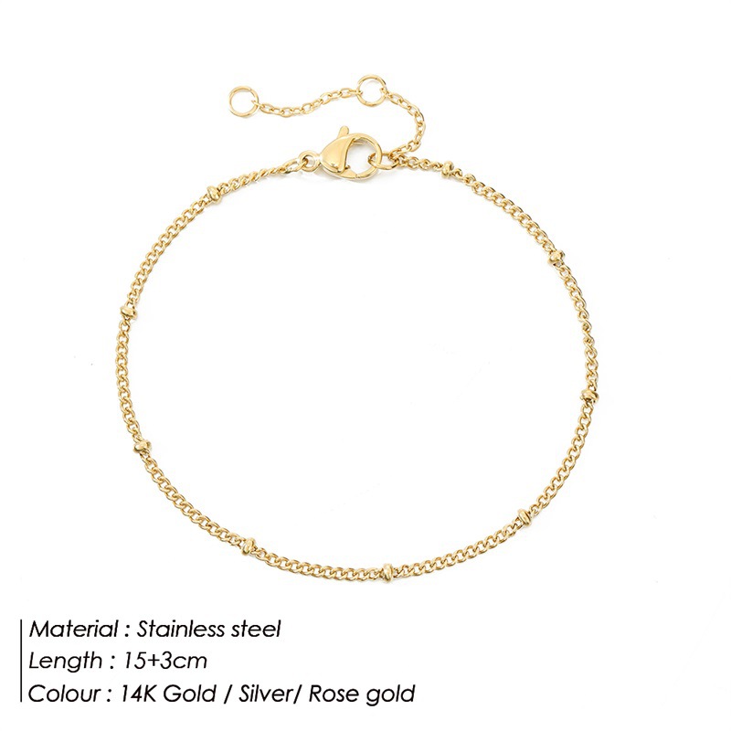 eManco Simple Women's Bracelet Multi-Layer Bead Chain Bracelet Stainless Steel Gold Plated Bracelet Hand Jewelry Distribution