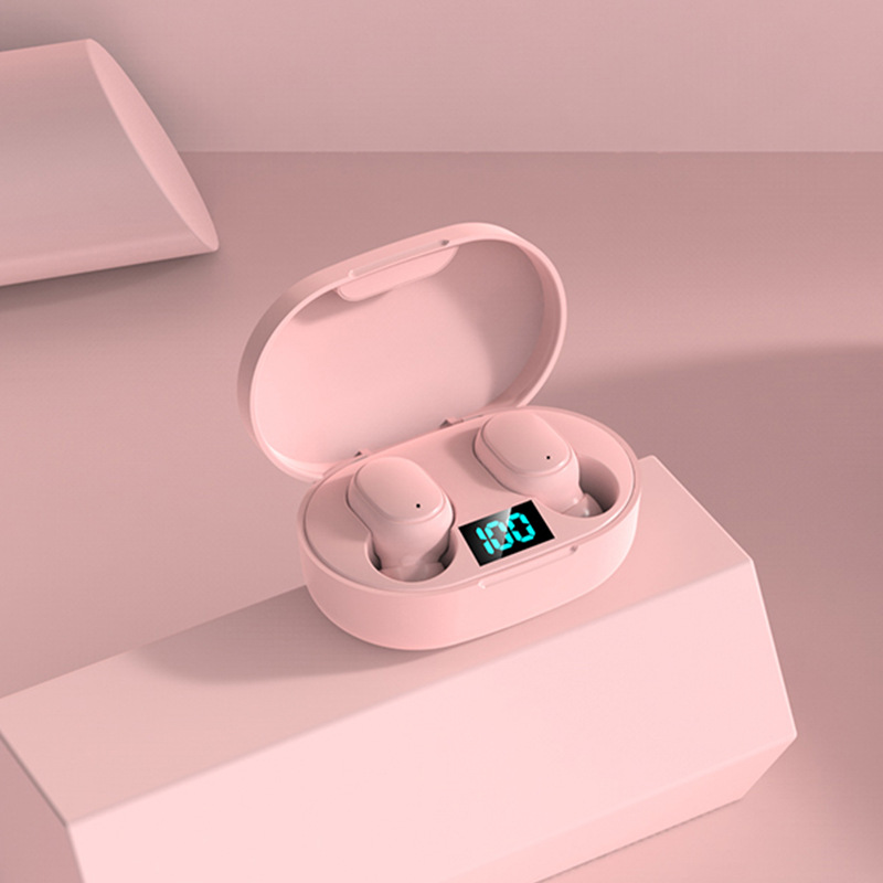 E6S Bluetooth Earphone Macaron Mini Sports In-ear Stereo Noise Reduction Digital Display Wireless Sports Noise Reduction